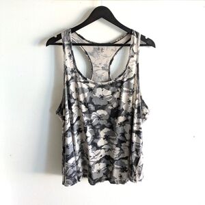 GAP Black and Gray Floral Tank Top